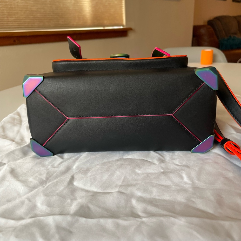 Michael Kors Black Crossbody Satchel with Neon Trim - Picture 5 of 6